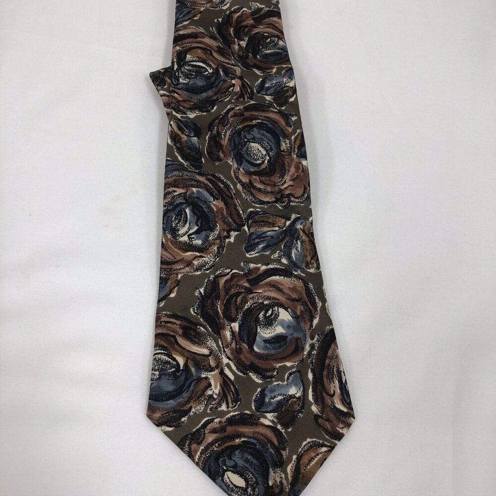 Preferred Stock Mens Neck Tie Necktie Muti-color Floral 100% Silk Made In Italy